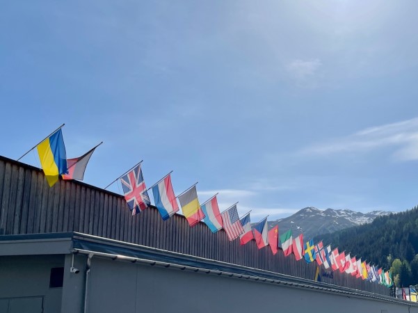 Flags in Davos