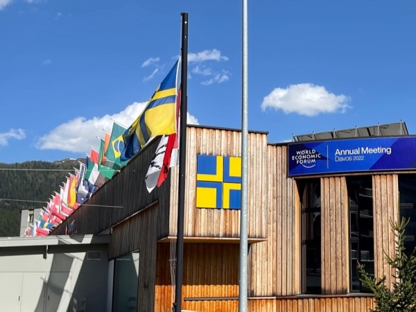 Flags in Davos